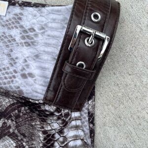 Snake Print Sleeveless Dress MICHAEL KORS, one leather buckle strap sz XL